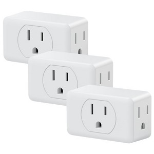 Itopfox Multi Plug Outlet Extender, 3 Outlet Adapter, Multiple Outlet Splitter, Grounded Wall Tap Adapter, Power Plug Expander for Travel Home Office - 1 of 4