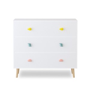 Ruvalino Decorative Storage Cabinets Kids 3 Drawer Dresser for Bedroom and Nursery Storage, White, 31.5"*11.81"*28.94" - 1 of 4