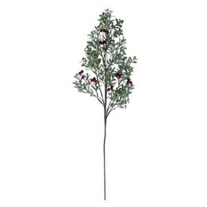 Transpac Artificial 28 in. Green Christmas Glitz Berry Spray - 1 of 2