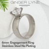 Solitaire Engagement Ring for Women 4mm Cubic Zirconia 1CT Stainless Steel by Ginger Lyne - 2 of 4