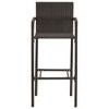 vidaXL Bar Stools 4 pcs Brown Poly Rattan - 3 of 4
