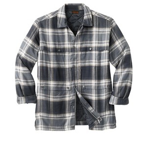 Boulder Creek by KingSize Flannel Full Zip Snap Closure Renegade Shirt Jacket - 1 of 4