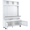 Entryway Hall Tree with Storage, Bench with Coat Rack Shoe Cabinet for Entrance Hallway, Mudroom Bench with Storage and 4 Sturdy Hooks - 3 of 4