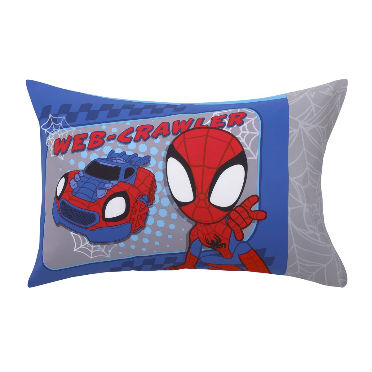 Marvel Spiderman Spidey and his Amazing Friends Spidey Time Red, Blue, and Grey 4 Piece Toddler Bed Set - thumbnail 5