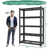 Vynxaria 72"H 5-Tier Adjustable Heavy Duty Shelving Metal Mesh Storage Rack (2000 Lbs) - Metal Shelf Organizer for Pantry, Garage, Kitchen - Black - 3 of 4