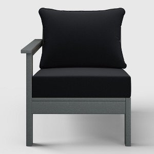 WestinTrends  Avalon Outdoor Patio HDPE Left Arm Facing Sectional Corner Club Chair with Patio Cushions - 1 of 4