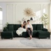 Mjkone 112" U Shaped Sectional Couches, Corduroy Sectional Sofa with Double Chaises and Sleepable Armrests, Large 4 Seater Sofa - 2 of 4