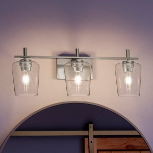 Urban Ambiance Luxury New Traditional Bath Light 8.5''H x 24.25''W,  Brushed Nickel Finish,  Swan-Hill Collection, UHP4202 - 1 of 4