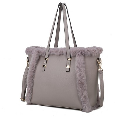 MKF Collection Liza Vegan Leather with faux fur Women’s Tote Bag by Mia K