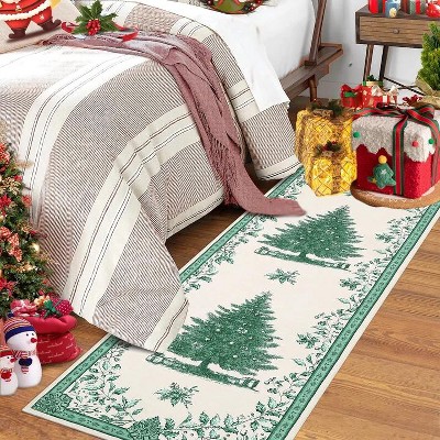 Fulvari Christmas Rug Non-Slip Indoor Rugs for Entryway,Washable Area Rug Kitchen Rug Soft Bathroom Rugs Holiday Decor