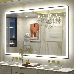 Apmir Super Bright Front & Back LED Lighted Anti-Fog Aluminum Alloy Framed Tempered Glass Bathroom/Vanity Mirror with ETL & 3-Year Warranty - 1 of 4