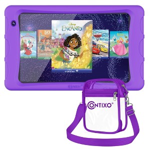 Contixo K80 Kids Tablet Bundle with Disney eBooks & Clear Crossbody Bag Safe, Fun, and Stylish Learning - 1 of 4