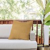 20"x20" Deny Designs Little Arrow Design Co Vert Triple Dash Ochre Square Outdoor Throw Pillow Gold - 3 of 4