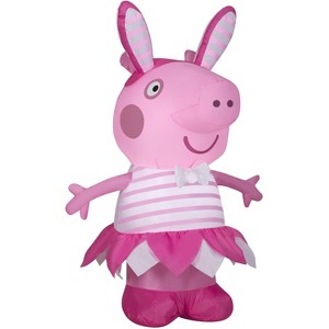 Peppa Pig Airblown Inflatable Peppa Pig in Easter Outfit SM, 3.5 ft Tall, Pink - 1 of 4