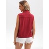 INSPIRE CHIC Women's Sleeveless Turndown Collar Button Down Chest Flap Pockets Washed Denim Vest - 4 of 4