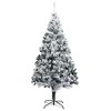 vidaXL Artificial Christmas Tree with Flocked Snow Green 8 ft PVC - 2 of 4