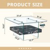 31.4" Modern Two-Tier Square Coffee Table with Tempered Glass Top and Marble Pattern MDF Lower Tier, Versatile for Coffee, Side - 3 of 4