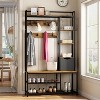 Hall Tree with Storage Bench, Freestanding Coat Rack & Shoe Storage, 5-in-1 Entryway Organizer with 12 Hooks - 2 of 4