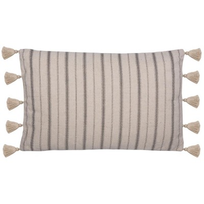 Marcen Pillow - Grey/White - 12" X 20" - Safavieh