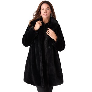 Roaman's Faux Fur Long Coat - 1 of 3