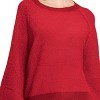 Slickblue Women's Cherry Red Boat Neck Sweater, Long Puff Sleeves, Soft Blend Knit Top, Size S-L - 3 of 4