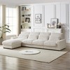 126" Corduroy L-Shaped Sectional Sofa with Cup Holders, USB & Type-C Ports, 4 Pillows, Movable Footrest, Oversized Couch for Living Room - 4 of 4