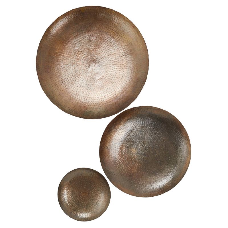 Set of 3 Metal Plate Large Metallic Disk Wall Decors - Olivia & May, 3 of 7