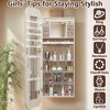 QingMoon 360° Swivel Full Length Mirror, with Lockable Standing Jewelry Cabinet Organizer for Bedroom, Cloakroom and Living Room - 3 of 4