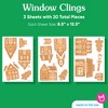 Big Dot of Happiness Gingerbread Village Window Clings, Reusable Winter Holiday Party Window Sticker Gingerbread House Decals, Christmas Static Clings - 3 of 4