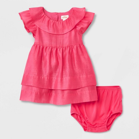 Baby Girls' Flutter Sleeve Dress - Cat & Jack™ Pink : Target
