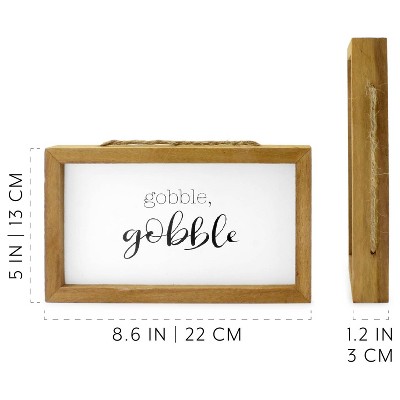 Rustic Fall Theme Wood Signs Set with Natural Jute Hanger