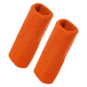 Unique Bargains Sweat Absorbing Cotton Yarn Latex Wrist Sweatbands Wrist Band 3.15"x5.91" 1 Pair - 1 of 4