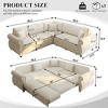 GDFStudio Keene 6-Seater L-Shaped Chenille Sectional Sofa Bed with Pull-Out Sleeper - 3 of 4