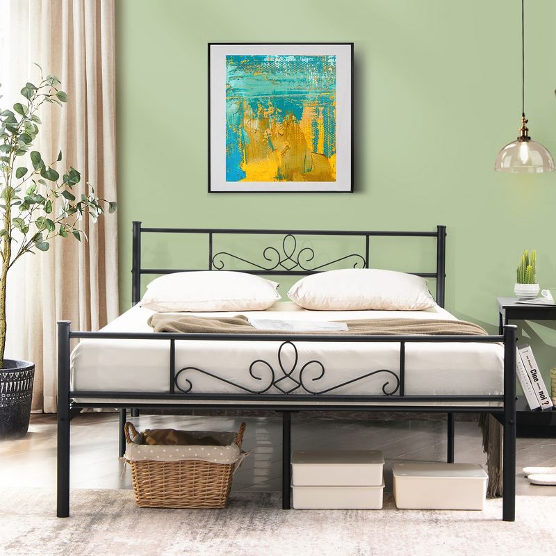 Costway Twin/Queen/Full Metal Platform Bed Frame with Headboard and Footboard No Box Spring Needed, 3 of 10