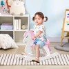 Qaba Little Wooden Rocking Horse Toy for Kids' Imaginative Play, Children's Small Baby Rocking Horse Ride-on Toy for Toddlers 1-3, Pink and White - 3 of 4