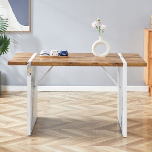 ACEPANO 55 in. W Modern MDF Coffee Table for Kitchen & Dining Room-White - 1 of 4