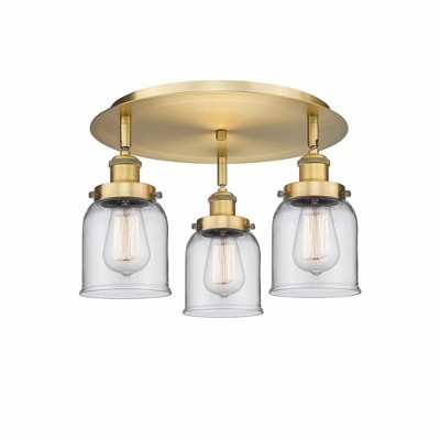 Bell - 3 Light Flush Mount In Art Deco Style-9.25 Inches Tall and 16.75 Inches Wide