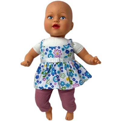 Doll Clothes Superstore Handmade Floral Sundress with Tights  Fits 14 - 15 Inch Baby Dolls
