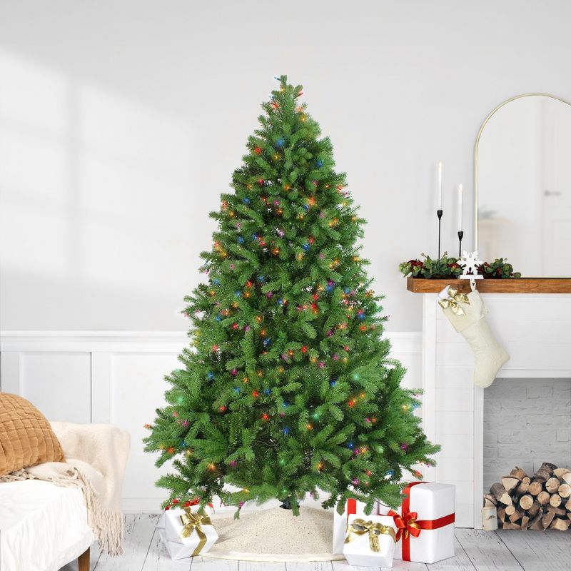 Northlight Real Touch™️ Pre-Lit Full Noble Fir Artificial Christmas Tree - 6.5' - Multi-Color Lights, 3 of 11