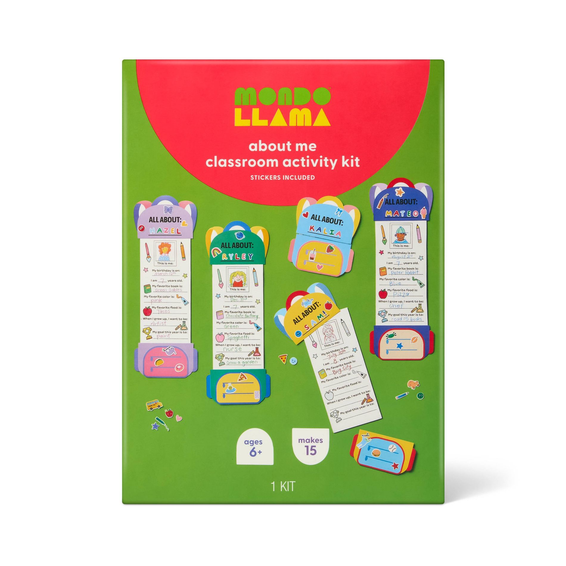 5ct Classroom Craft All About Me Activity Kit - Mondo Llama™