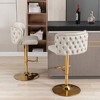 Kumasinova Ergonomic 360° Swivel Bar Stools Set of 2, 25-33" Adjustable Height, Classic PU Upholstered Counter Height Bar Stools for Home Bar - 3 of 4