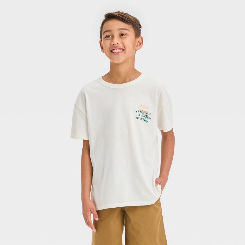 Boys' Short Sleeve 'Think Outside Gator' Graphic T-Shirt - Cat & Jack™ Cream, 1 of 5
