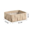 Aoibox Ivory Faux Leather Woven Storage Basket Decorative Catchall for Jewelry Accessories Cosmetics Tabletop Organizer Box - 2 of 4