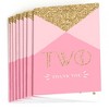 Big Dot of Happiness Two Much Fun - Girl - 2nd Birthday Party Thank You Cards (8 count) - 2 of 4