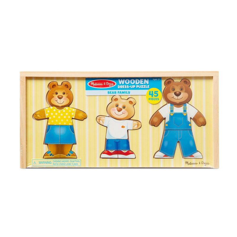 Melissa &#38; Doug Mix &#39;n Match Wooden Bear Family Dress-Up Puzzle With Storage Case (45pc), 4 of 13