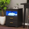 Vlsrka Black Bedside Table with Hidden Storage Compartment, Smart Nightstand Featuring USB & Type-C Charging Ports and Motion-Activated LED Light - 4 of 4