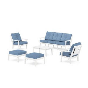 POLYWOOD 6pc Prairie Lounge Sofa Outdoor Patio Conversation Set - 1 of 1