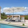 PURPLE LEAF 15ft Patio Market Umbrella and Base Double-Sided Rectangle Outdoor Table Sun Umbrellas with Crank - 3 of 4
