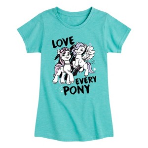Girls' - My Little Pony - Love Every Pony Fitted Short Sleeve Graphic T-Shirt - 1 of 4