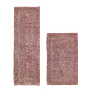 Lux Premium 100% Cotton Tufted Solid Reversible 2 Piece Bath Rug Set – Ultra-Soft, Water-Absorbent, Durable, Machine Washable Bathroom Rug - 1 of 4